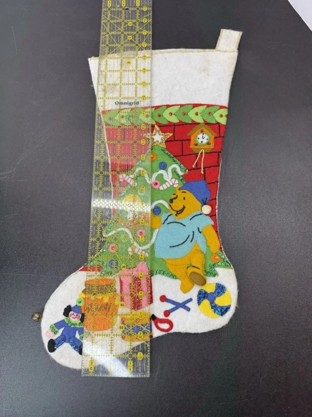 Disney Winnie the Pooh Christmas Stocking 3D Felt Vintage Walt Disney 1990s